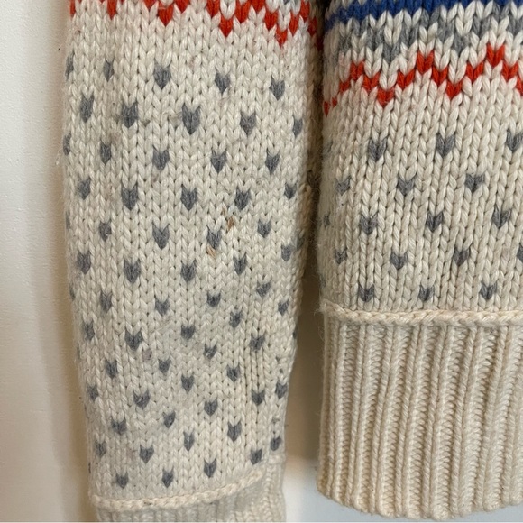 VS PINK peace, love and pink fair isle hoodie heavy knit cardigan sweater - Picture 10 of 14